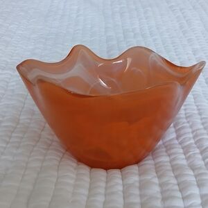 Orange Glass Decorative Bowl